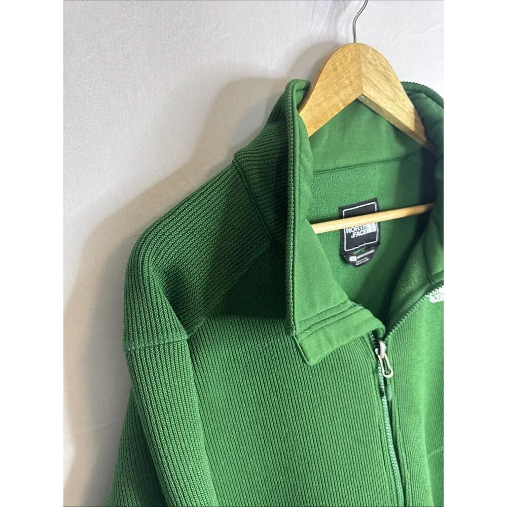 The North Face Green Knit Fleece Full‎ Zip Jacket Men’s L